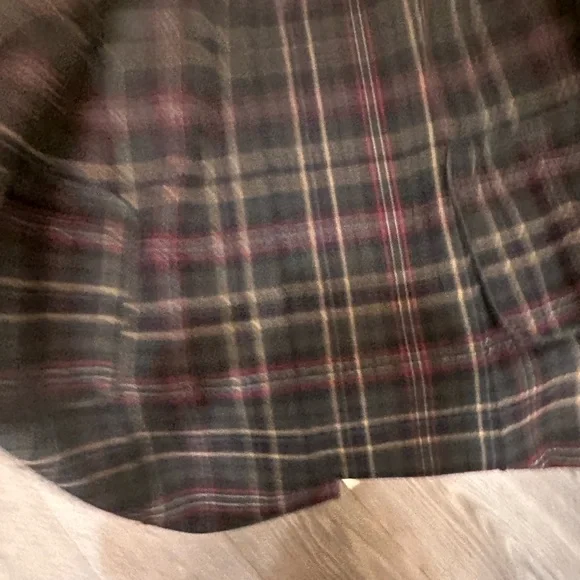 SANDRO Navy and Red Plaid Coat with Studded Shoulders, Size 36 - Picture 9 of 14